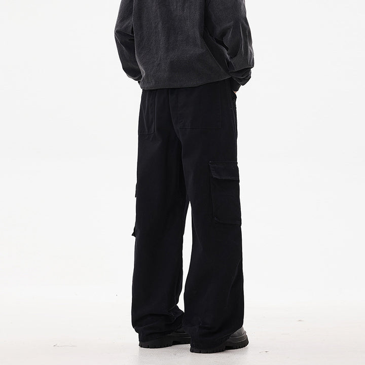 Herren Utility-Cargohose im Oversize-Twill mit tiefem Schritt und aufgesetzten Pattentaschen Drune