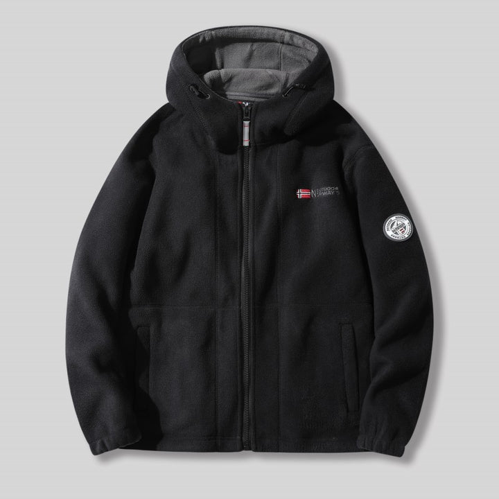 Herren Fleecejacke mit abnehmbarer Kapuze Drune