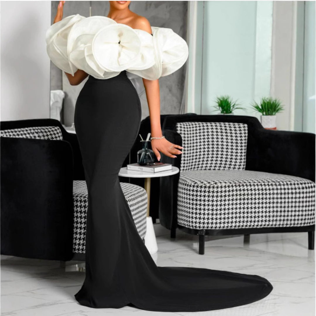 Damen Elegantes Mermaid-Kleid mit auffälligem Statement-Oberteil Drune