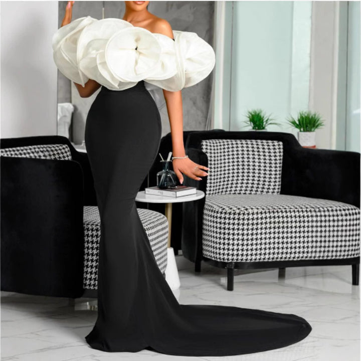 Damen Elegantes Mermaid-Kleid mit auffälligem Statement-Oberteil Drune