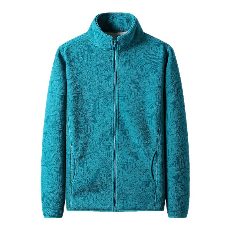Damen Fleecejacke mit durchgehendem Reißverschluss und floraler Jacquard-Struktur Drune