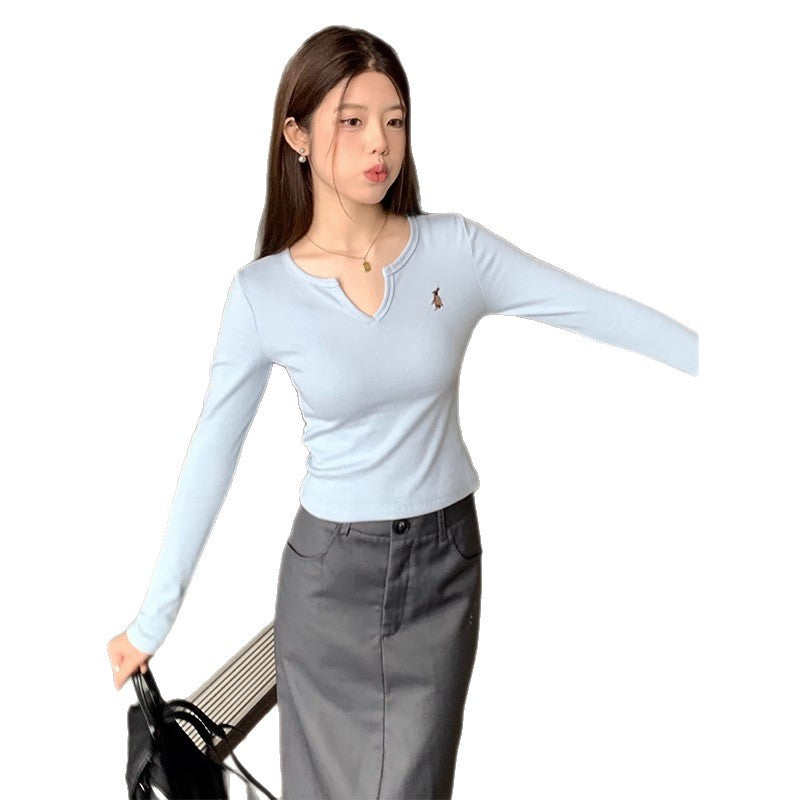 Damen lässiges cropped Langarmshirt Drune