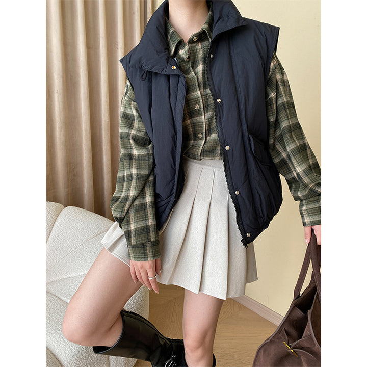 Damen Plissierter Midirock mit elegantem Schnitt und hohem Bund Drune