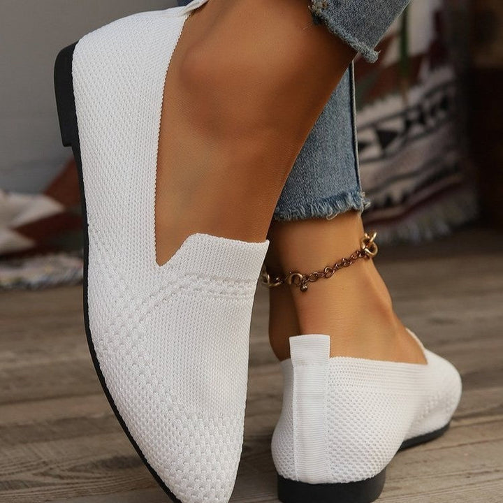 Damen bequeme Slipper mit atmungsaktivem Strickdesign Drune