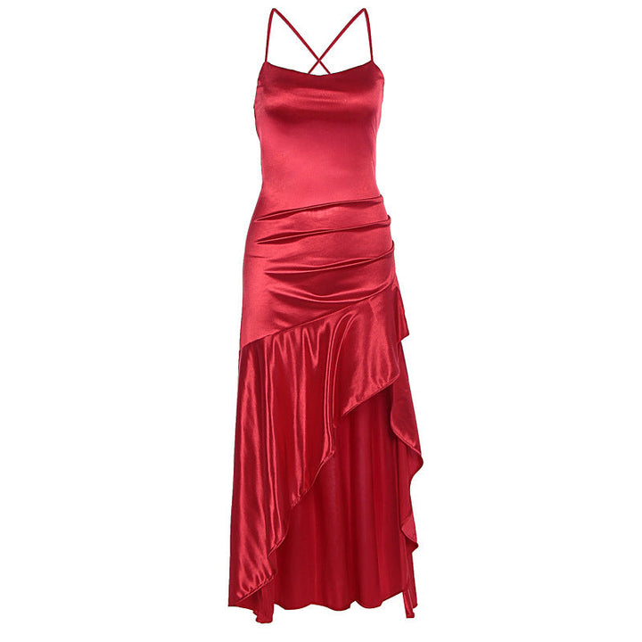 Damen Satin Abendkleid Drune