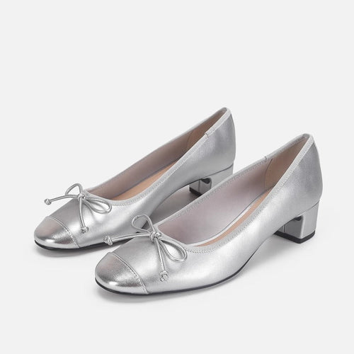 Damen Ballerinas mit elegantem Schleifendetail und glänzendem Obermaterial Drune