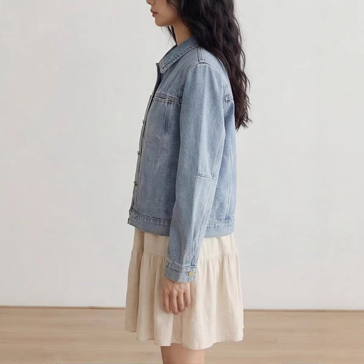 Damen Denimjacke mit Knopfleiste Drune