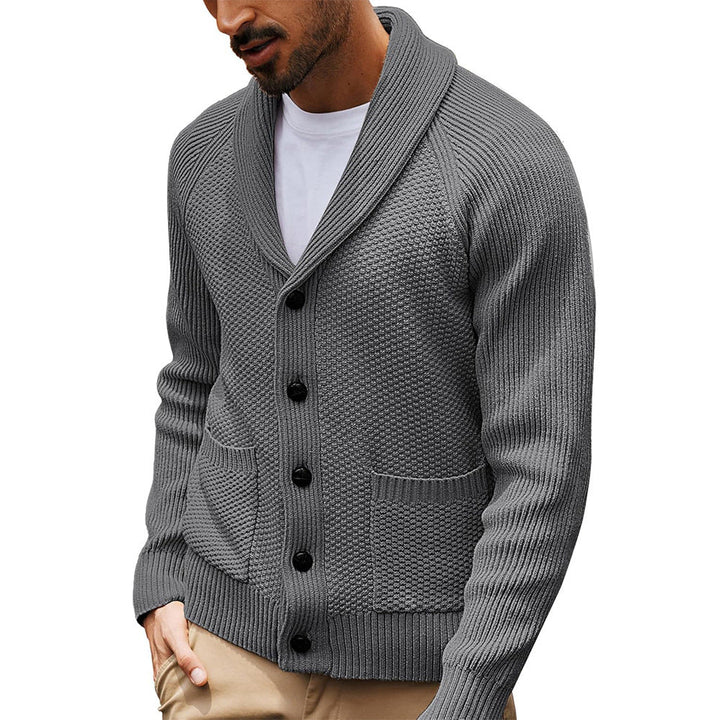 Herren Strickjacke mit Schalkragen und Taschen Drune