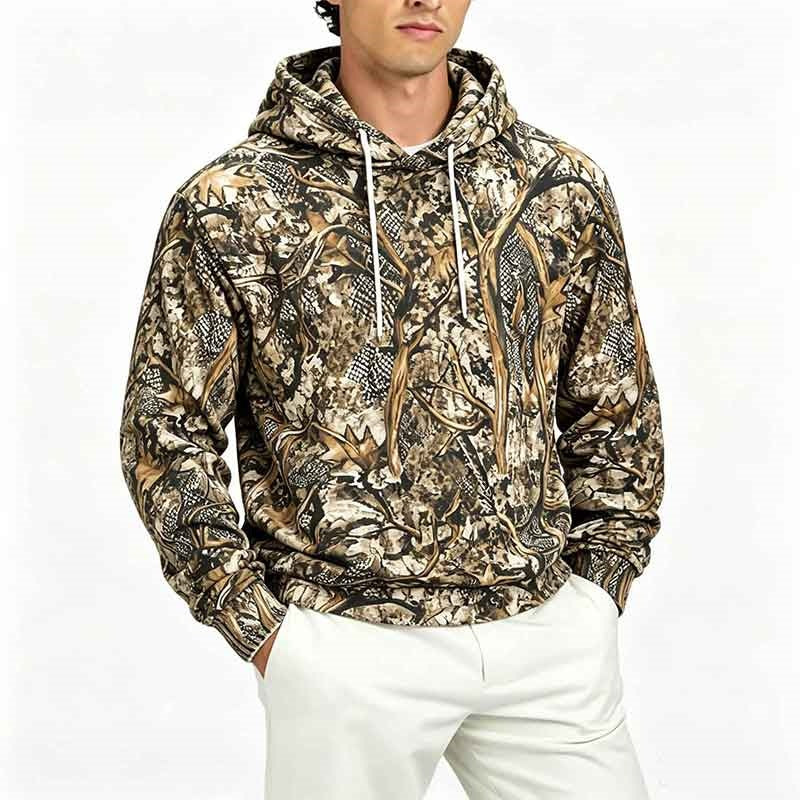 Herren Gemusterter Kapuzenpullover Drune