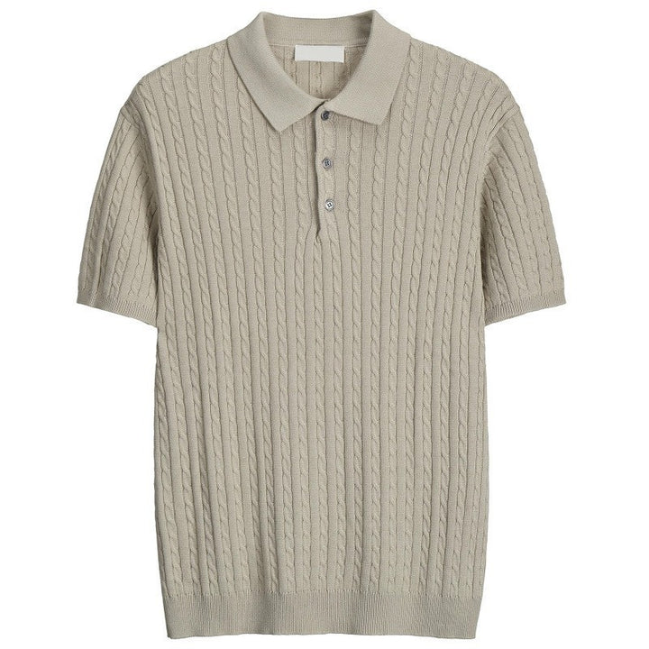 Herren Modisches Kurzarmstrickpoloshirt Drune