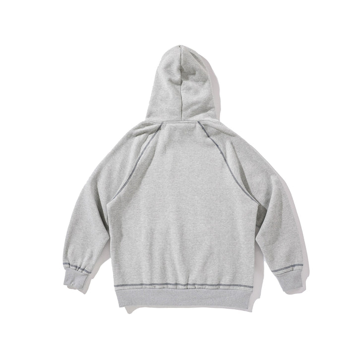 Unisex Oversize Kapuzenpullover mit Raglannähten, Kängurutasche und Vintage-Print Drune