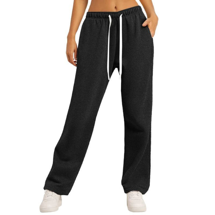 Damen nan lässige Loungehose mit geradem Bein extra langem Tunnelzug und tiefem Schritt Drune