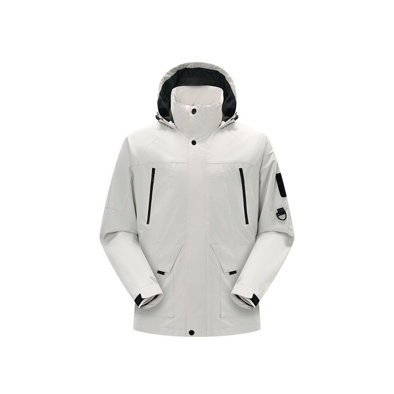 Herren Technische wasserdichte Outdoorjacke mit Kapuze, verschweißten Nähten und verdeckten Reißverschlüssen Drune