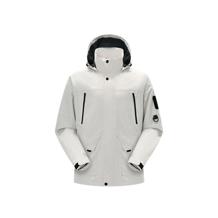 Herren Technische wasserdichte Outdoorjacke mit Kapuze, verschweißten Nähten und verdeckten Reißverschlüssen Drune