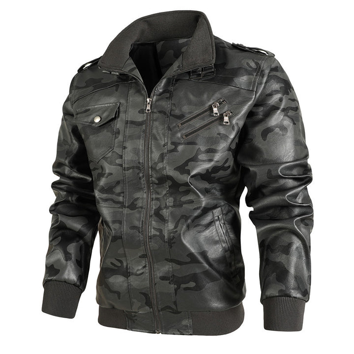 Herren camouflage Freizeitjacke mit stylischen Reißverschlusstaschen Drune