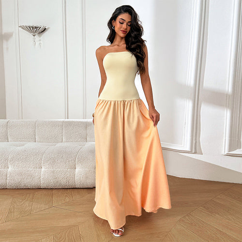 Damen Elegantes Maxikleid mit floralem Akzent Drune