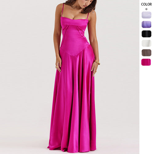Damen Abendkleid mit figurbetontem Schnitt und elegantem Satin-Finish Drune