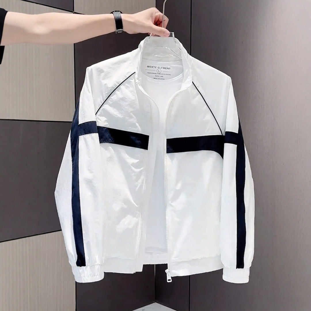 Herren Moderne Sportjacke mit hohen Kragen Drune