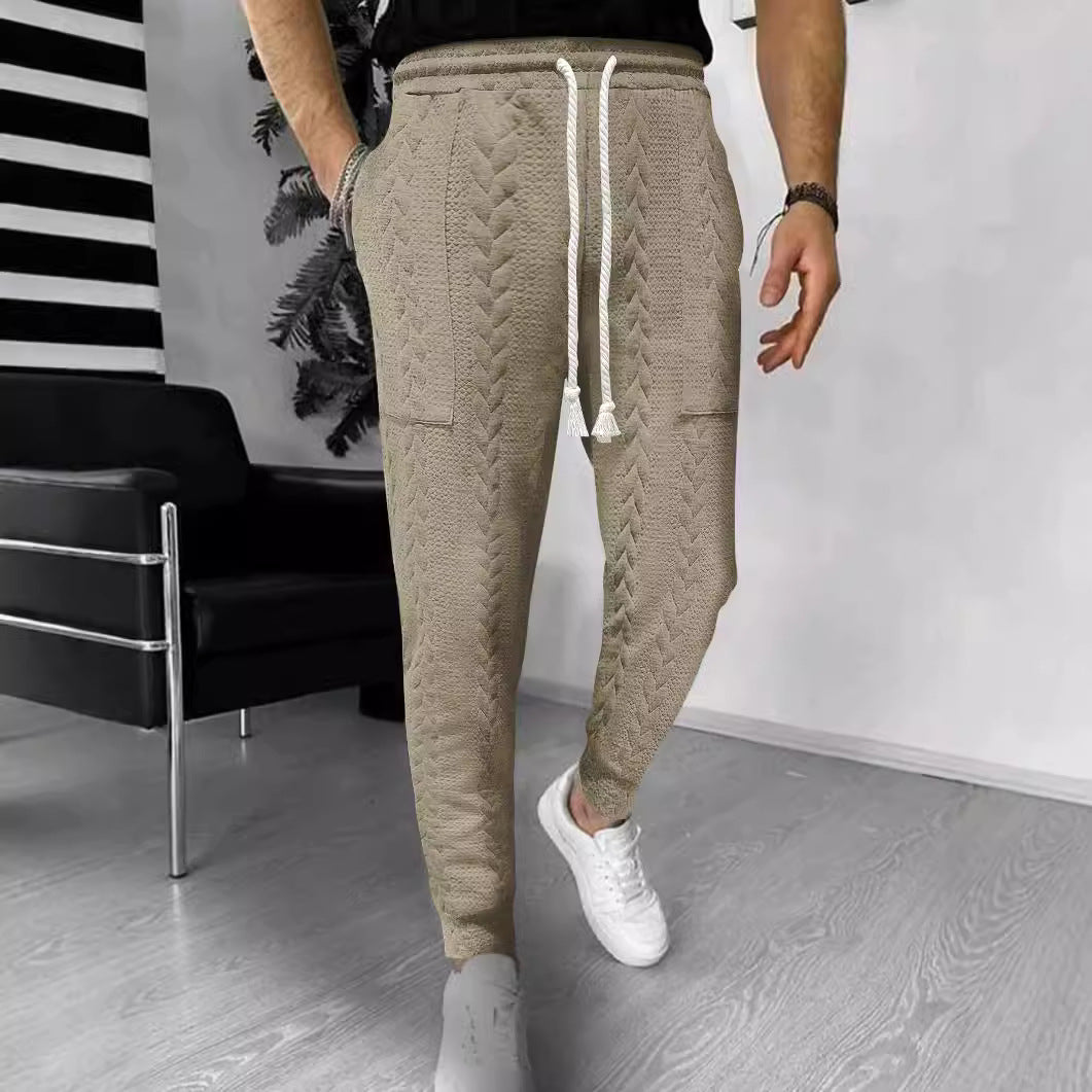 Drune | Jogginghosen Lockere Passform Strukturiertes Strickmaterial Kordelzug Taschen