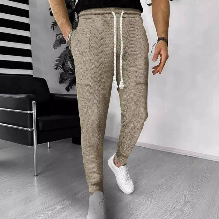 Drune | Jogginghosen Lockere Passform Strukturiertes Strickmaterial Kordelzug Taschen