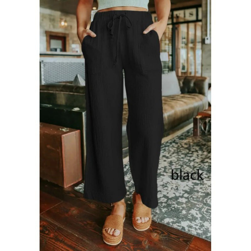 Damen Bequeme Sommerhose mit weit geschnittenem Bein und praktischen Taschen Drune