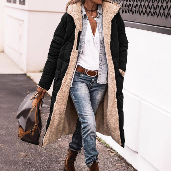 Damen gefütterte Langjacke mit Teddyfell-Innenfutter Drune