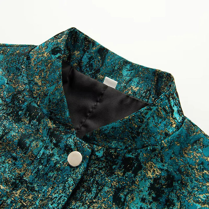Damen nan cropped Boxy-Jacke mit Stehkragen, Druckknopfleiste und aufgesetzten Brustklappen Drune