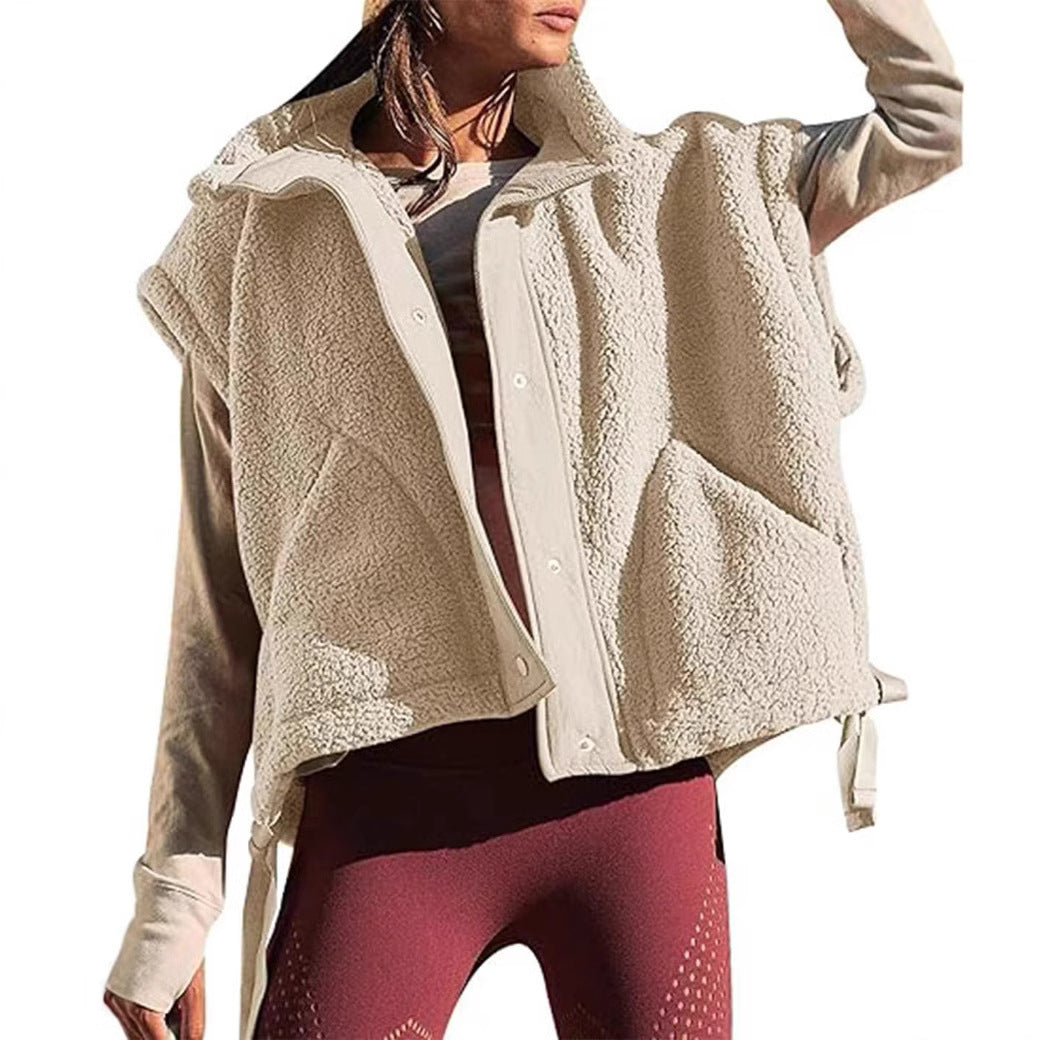 Damen weiche Teddy-Weste mit praktischem Schnitt Drune