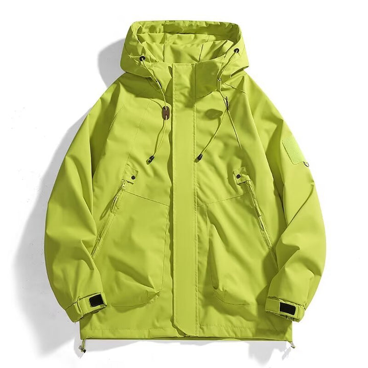 Herren Urbaner Utility-Softshellparka mit Kordelzug, Velcro-Ärmeln und verdeckten Reißverschlüssen Drune