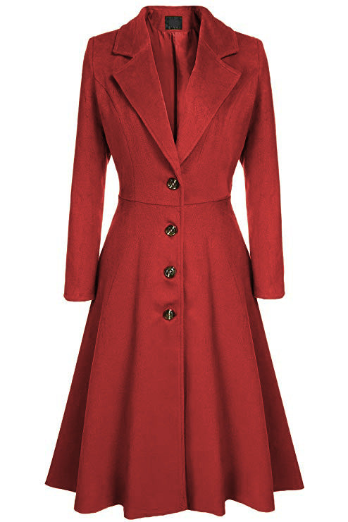 Damen eleganter Trenchcoat mit strukturiertem Fleece und kunstvollen Knopfdetails Drune