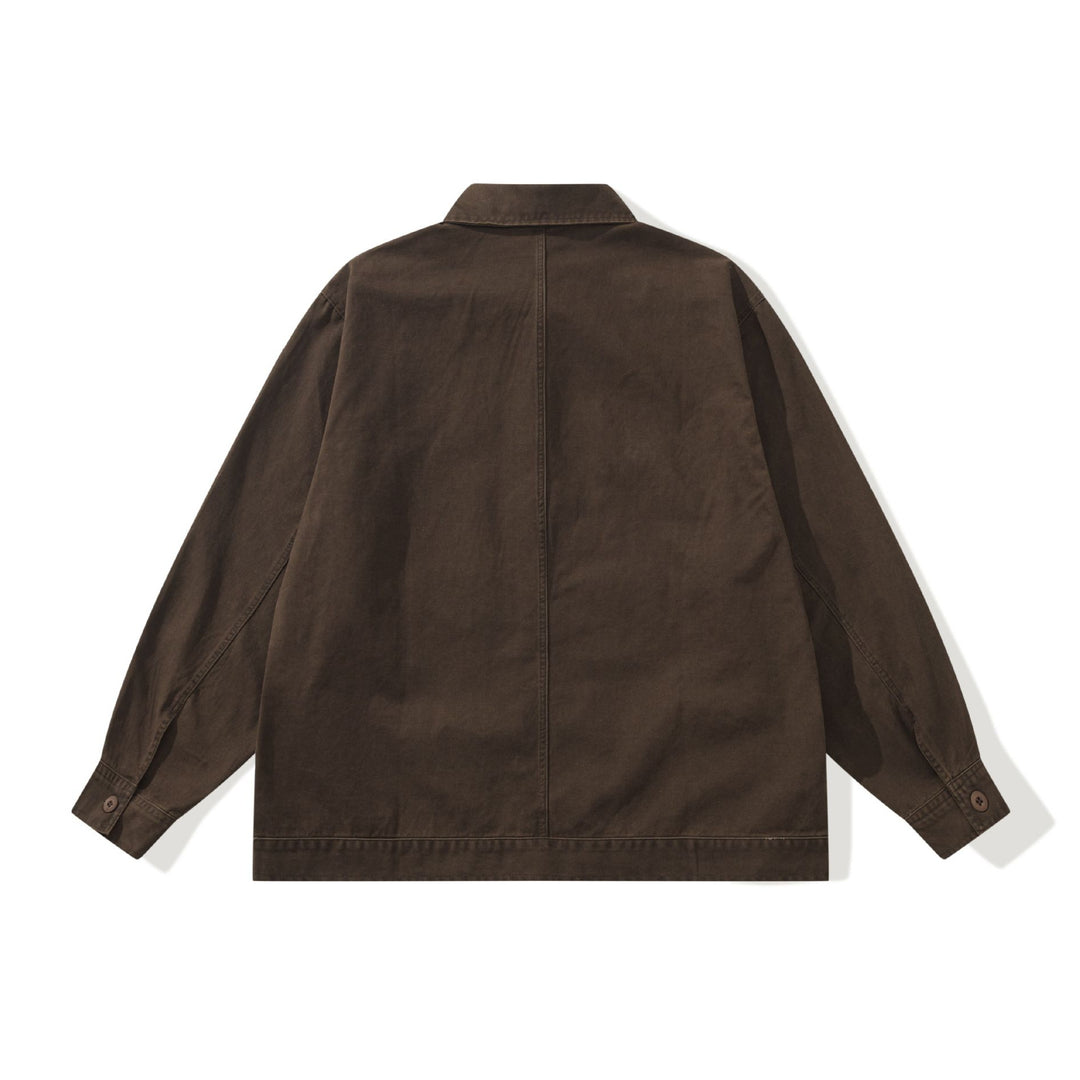 Herren Boxy-Canvas Utility-Blousonjacke mit großen Pattentaschen Drune