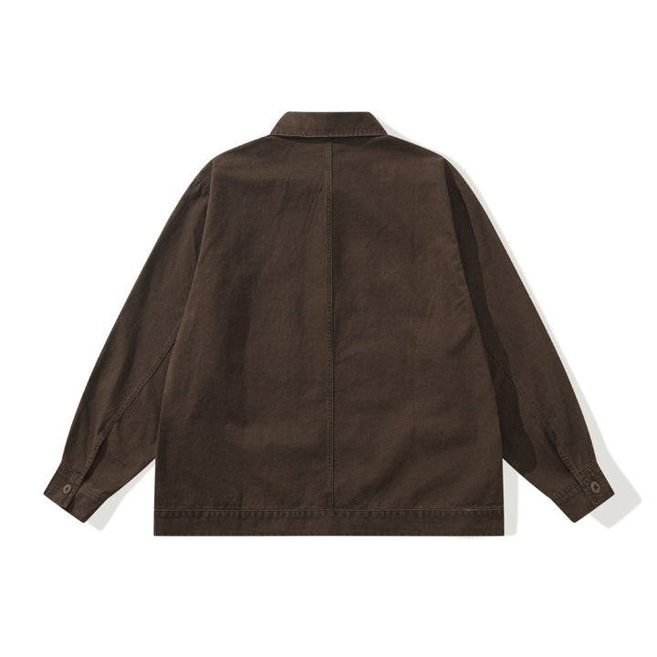 Herren Boxy-Canvas Utility-Blousonjacke mit großen Pattentaschen Drune