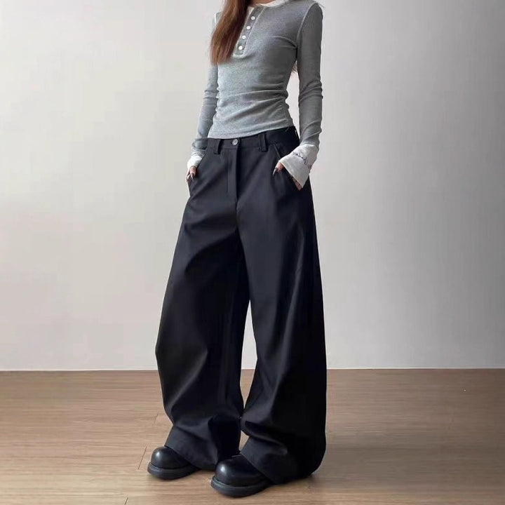 Damen Übergroße Stoffhose Drune