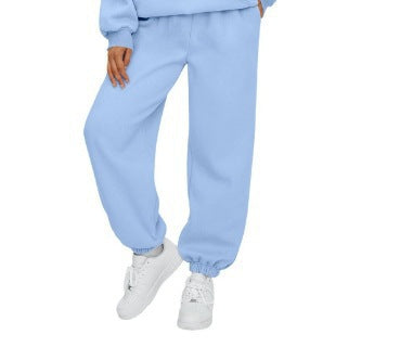 Damen nan lässige Jogginghose mit hohem Bund elastischen Knöchelabschlüssen und weichem Fleecefutter Drune