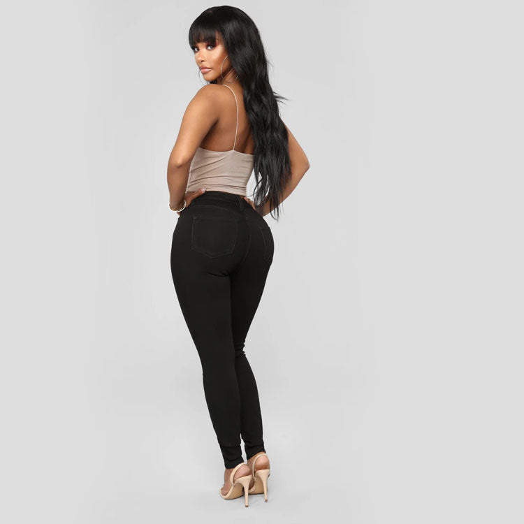 Damen Hochgeschnittene Skinny-Jeans mit Figurformendem Stretch Drune