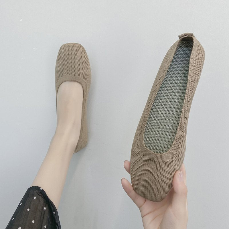 Damen atmungsaktive Ballerinas aus flexiblem Stoff Drune
