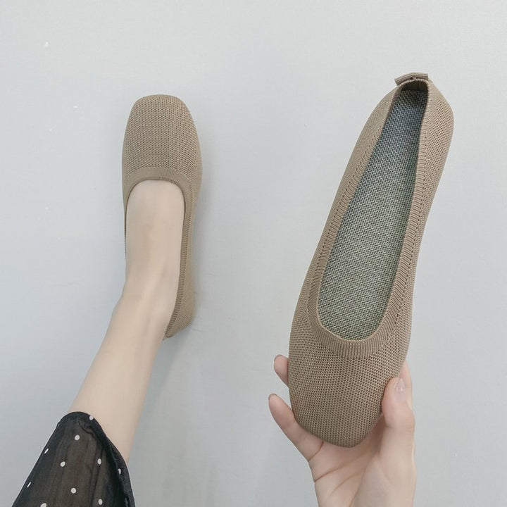 Damen atmungsaktive Ballerinas aus flexiblem Stoff Drune