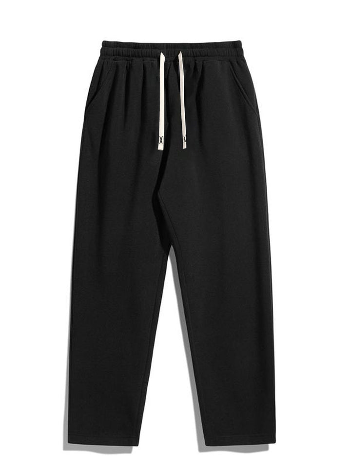 Herren Konisch zulaufende Fleece-Jogginghose mit elastischem Bund, Kordelzug & vorgeformten Knien Drune
