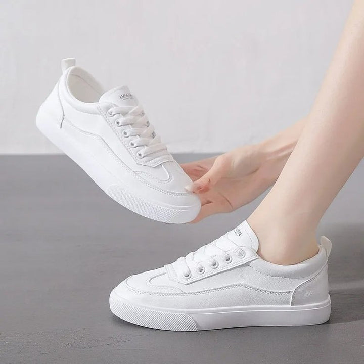 Damen Minimalistische Plateausneaker aus Textil mit gepolstertem Schaft und profilierter Gummisohle Drune