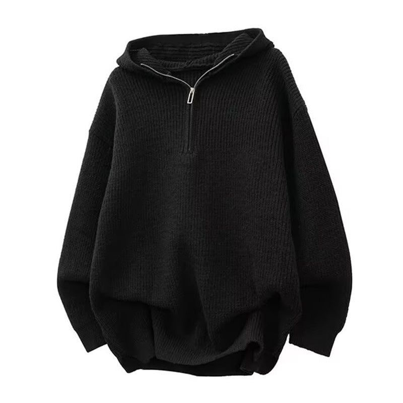 Damen Stilvoller Kapuzenpullover mit Halbreißverschluss Drune