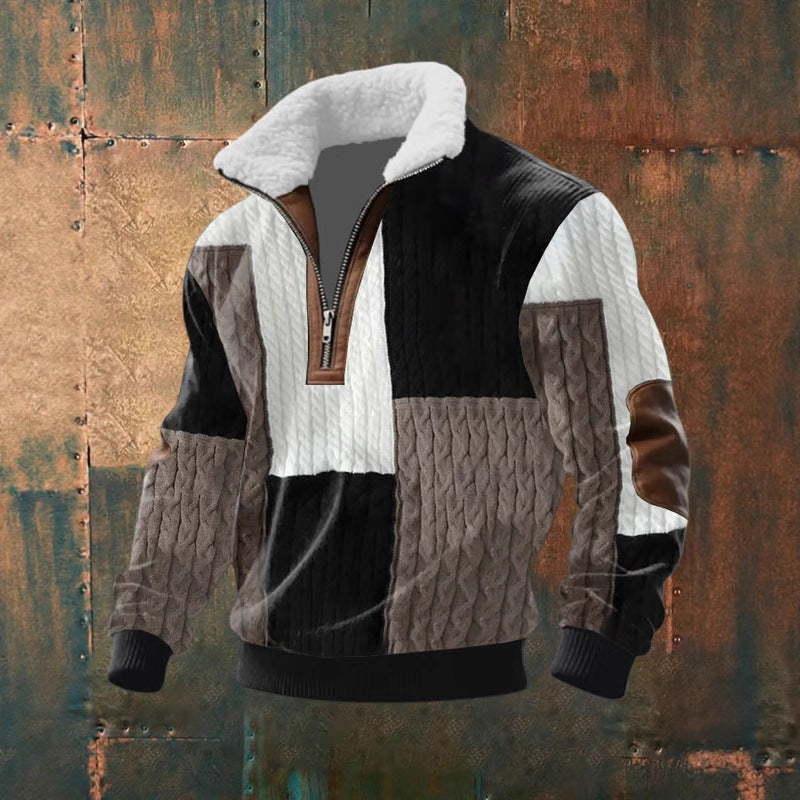 Herren Urbaner Fleece Pullover mit Baum-Motiv Drune