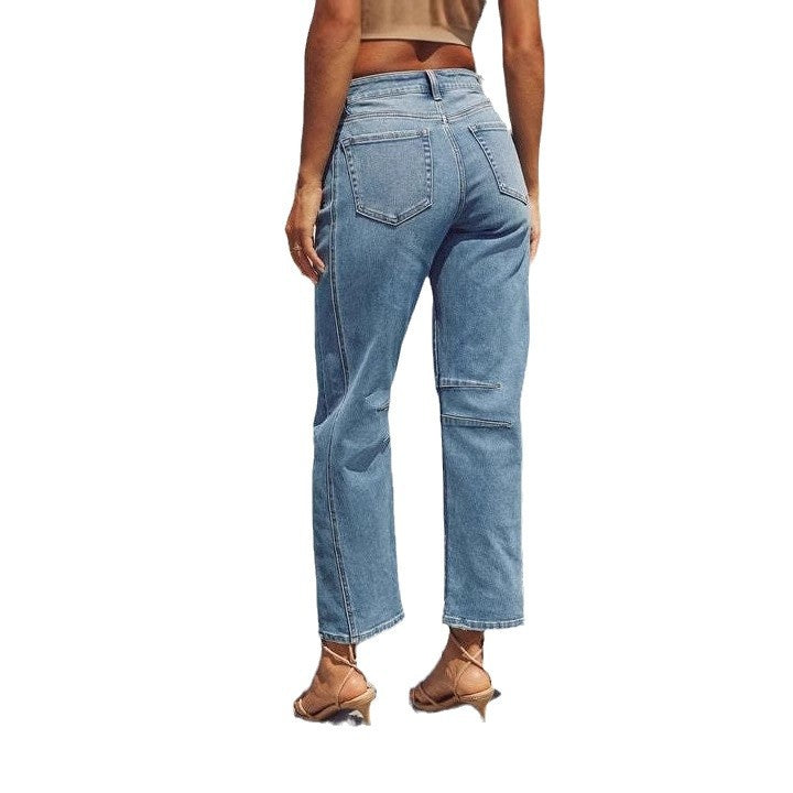 Damen Hochtaillierte Mom-Jeans mit einzigartigem Schnitt Drune