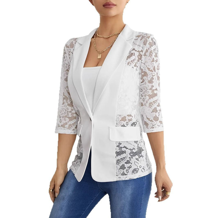 Damen Blazer mit Spitzenärmel und eleganter Passform Drune
