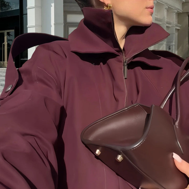 Damen Urbaner Parka mit hohem Stehkragen und innovativem Schnitt Drune