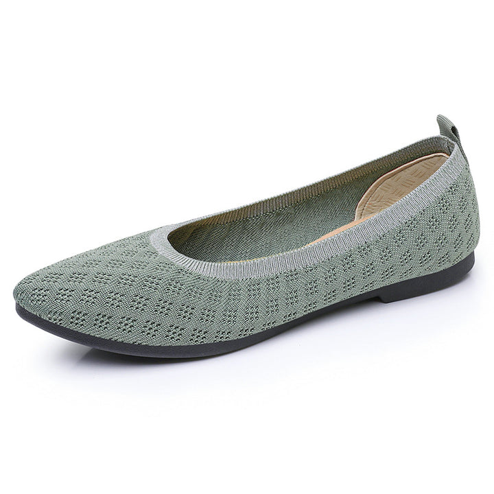 Damen nan gestrickter Ballerina-Slip-On mit atmungsaktiver 3D-Struktur und gepolstertem Memory-Fußbett Drune