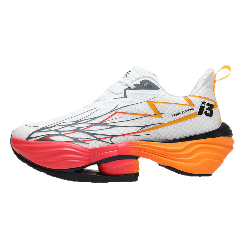 Unisex gedämpfte Straßenlaufschuhe mit mehrlagiger Energierückführungssohle und belüftetem Strickoberteil Drune