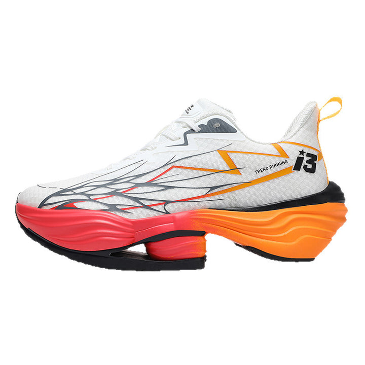 Unisex gedämpfte Straßenlaufschuhe mit mehrlagiger Energierückführungssohle und belüftetem Strickoberteil Drune