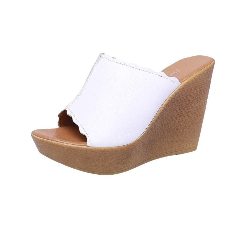 Damen Absatzsandalen aus hochwertigem Leder mit Wedge-Design Drune