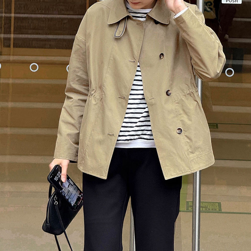 Damen Modische Kurzjacke mit hohem Kragen Drune