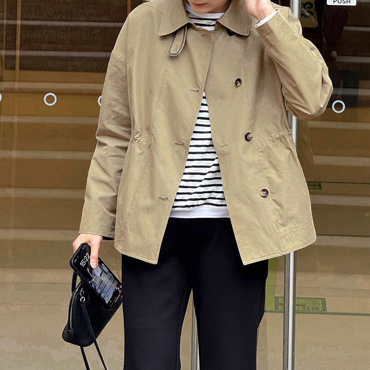 Damen Modische Kurzjacke mit hohem Kragen Drune
